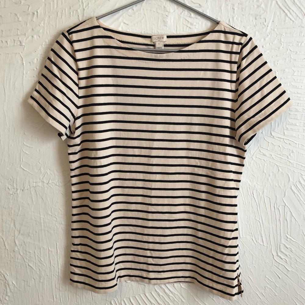 J. Crew Striped Boatneck Tee